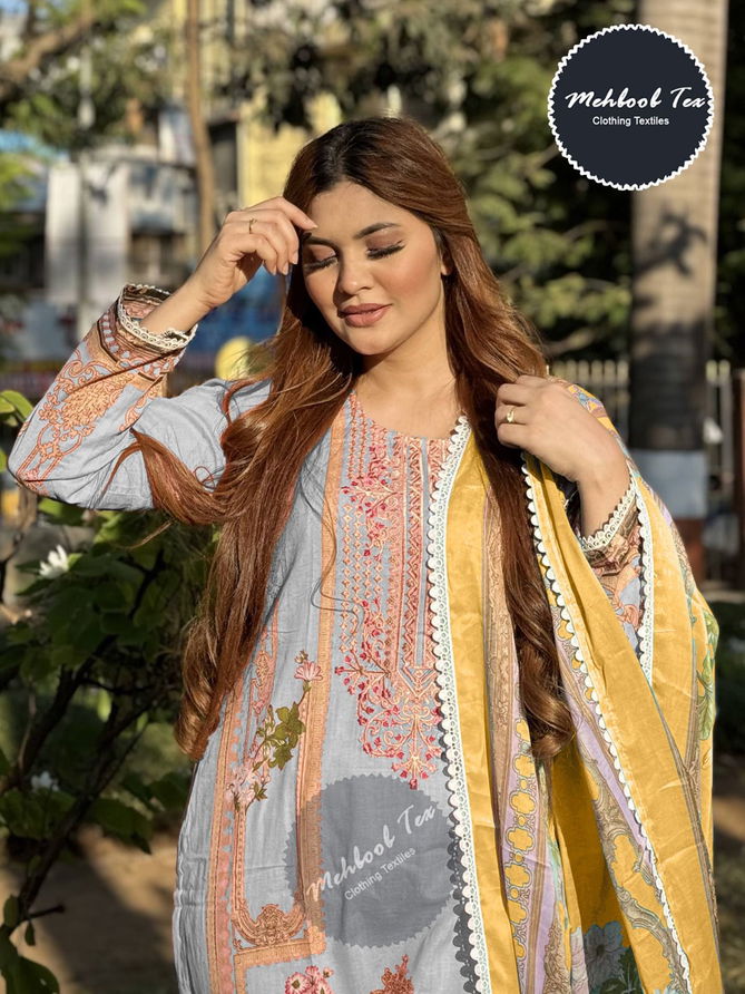 1326 A And B By Mehbbob Tex Cotton Embroidery Pakistani Suits Wholesale Suppliers In India
